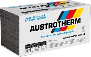 szare płyty styropianowe austrotherm eps fassada therma