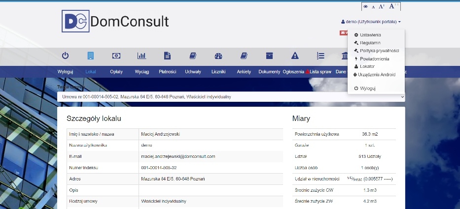 Screen z portalu Domconsult